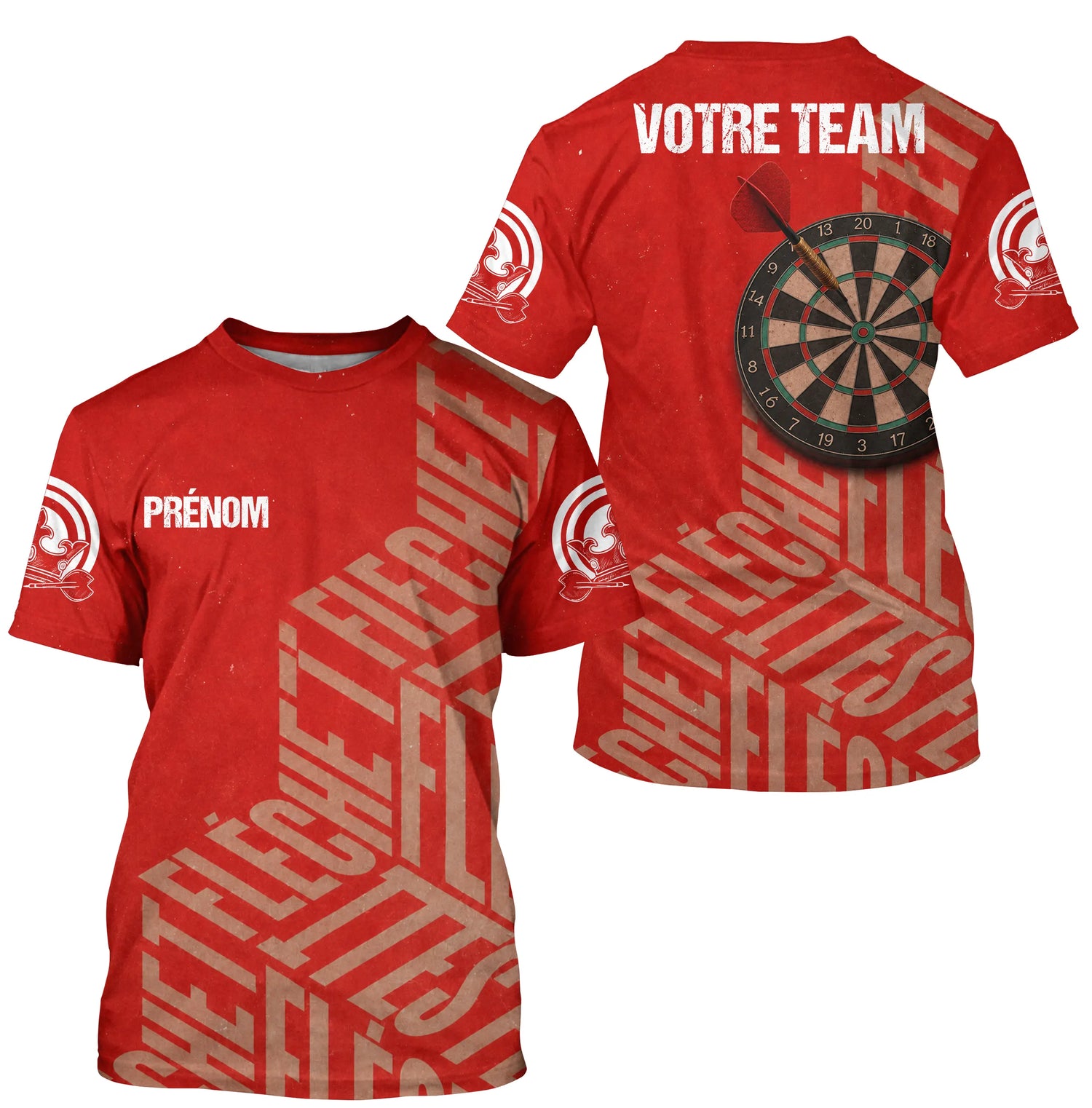 Polo Fléchettes Rouge Cible - Design Classique Personnalisé - T-Shirt Homme
