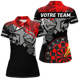 Polo Fléchettes Rouge & Noir - Personnalisé Nom Et Équipe - Polo Femme
