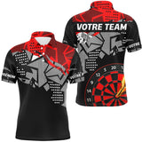 Polo Fléchettes Rouge & Noir - Personnalisé Nom Et Équipe - Polo Homme