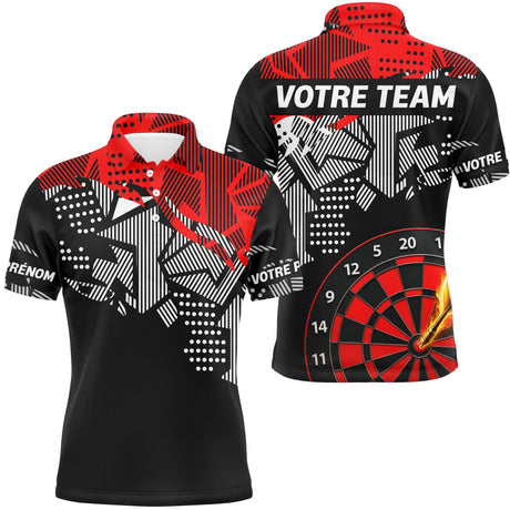 Polo Fléchettes Rouge & Noir - Personnalisé Nom Et Équipe - Polo Homme