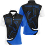 Polo Fléchettes Silhouette Joueur - Bleu & Noir Personnalisé - Polo Homme