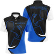 Polo Fléchettes Silhouette Joueur - Bleu & Noir Personnalisé - Polo Homme