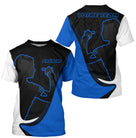 Polo Fléchettes Silhouette Joueur - Bleu & Noir Personnalisé - T-Shirt Homme