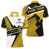 Polo Fléchettes Sport Premium - Blanc Jaune Personnalisé - Polo Homme