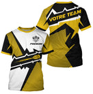 Polo Fléchettes Sport Premium - Blanc Jaune Personnalisé - T-Shirt Homme