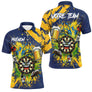 Polo Fléchettes Sportif Bleu – Style Cartoon Bière & Team - Polo Homme