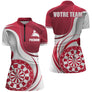 Polo Fléchettes Sportif Moderne Personnalisé - Design Plein Centre - Polo Zippé Femme