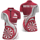 Polo Fléchettes Sportif Moderne Personnalisé - Design Plein Centre - Polo Zippé Femme
