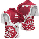 Polo Fléchettes Sportif Moderne Personnalisé - Design Plein Centre - Polo Zippé Homme