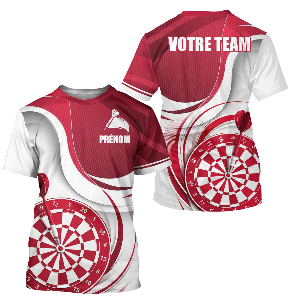 Polo Fléchettes Sportif Moderne Personnalisé - Design Plein Centre - T-Shirt Homme