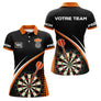 Polo Fléchettes Sportif Personnalisé - Noir Orange 180 - Polo Femme
