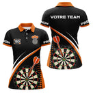 Polo Fléchettes Sportif Personnalisé - Noir Orange 180 - Polo Femme