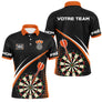 Polo Fléchettes Sportif Personnalisé - Noir Orange 180 - Polo Homme