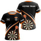Polo Fléchettes Sportif Personnalisé - Noir Orange 180 - T-Shirt Femme