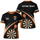 Polo Fléchettes Sportif Personnalisé - Noir Orange 180 - T-Shirt Homme