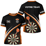 Polo Fléchettes Sportif Personnalisé - Noir Orange 180 - T-Shirt Homme