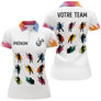 Polo Fléchettes Spotif Personnalisé – Design Silhouettes Colorées - Polo Femme