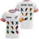 Polo Fléchettes Spotif Personnalisé – Design Silhouettes Colorées - T-Shirt Femme