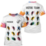 Polo Fléchettes Spotif Personnalisé – Design Silhouettes Colorées - T-Shirt Homme