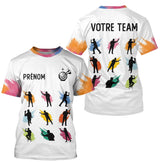 Polo Fléchettes Spotif Personnalisé – Design Silhouettes Colorées - T-Shirt Homme