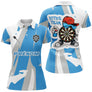 Polo Fléchettes Street Art Sportif - Bleu Ciel Personnalisé - Polo Femme