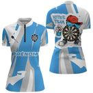 Polo Fléchettes Street Art Sportif - Bleu Ciel Personnalisé - Polo Zippé Femme