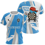 Polo Fléchettes Street Art Sportif - Bleu Ciel Personnalisé - T-Shirt Femme
