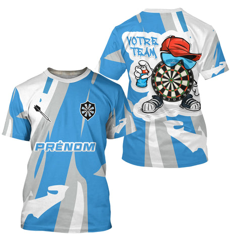 Polo Fléchettes Street Art Sportif - Bleu Ciel Personnalisé - T-Shirt Homme