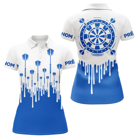 Polo Fléchettes Style Épuré - Cible Bleu Personnalisé - Polo Femme