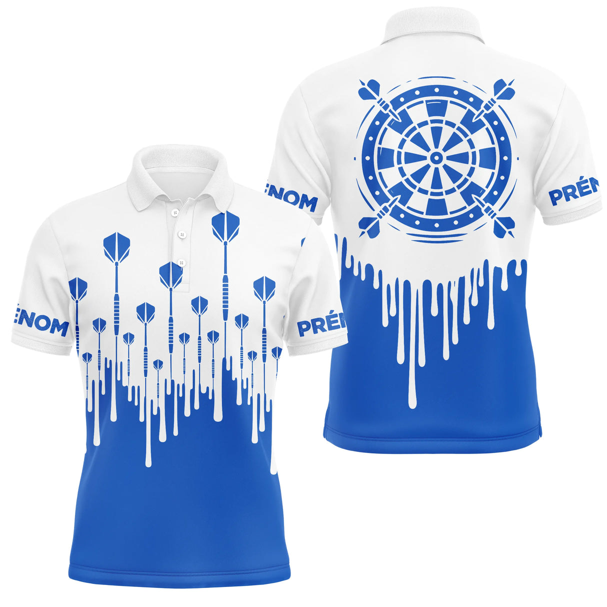 Polo Fléchettes Style Épuré - Cible Bleu Personnalisé - Polo Homme