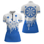 Polo Fléchettes Style Épuré - Cible Bleu Personnalisé - Polo Zippé Femme