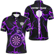 Polo Fléchettes Tête de Mort - Personnalisé Violette & Noir - Polo Homme