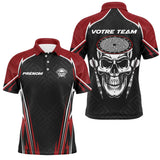 Polo Fléchettes Tête de Mort - Rouge & Noir Spotif - Polo Homme