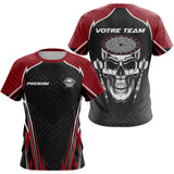 Polo Fléchettes Tête de Mort - Rouge & Noir Spotif - T-Shirt Femme