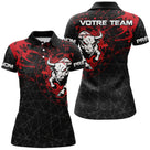 Polo Fléchettes Taureau Sportif - Rouge & Noir Personnalisé - Polo Femme