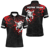 Polo Fléchettes Taureau Sportif - Rouge & Noir Personnalisé - Polo Homme
