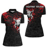 Polo Fléchettes Taureau Sportif - Rouge & Noir Personnalisé - Polo Zippé Femme