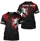 Polo Fléchettes Taureau Sportif - Rouge & Noir Personnalisé - T-Shirt Homme
