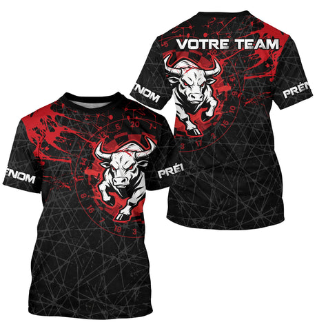 Polo Fléchettes Taureau Sportif - Rouge & Noir Personnalisé - T-Shirt Homme