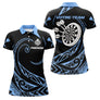 Polo Fléchettes Tribal Premium - Personnalisé Bleu Noir - Polo Femme