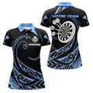Polo Fléchettes Tribal Premium - Personnalisé Bleu Noir - Polo Femme