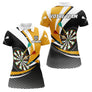 Polo Fléchettes Triple 180 - Élégant Jaune Blanc - Polo Femme