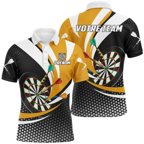 Polo Fléchettes Triple 180 - Élégant Jaune Blanc - Polo Homme