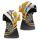 Polo Fléchettes Triple 180 - Élégant Jaune Blanc - Polo Zippé Femme