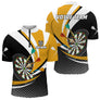 Polo Fléchettes Triple 180 - Élégant Jaune Blanc - Polo Zippé Homme