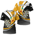 Polo Fléchettes Triple 180 - Élégant Jaune Blanc - T-Shirt Homme