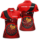Polo Fléchettes Triple 20 - Impact Rouge & Noir Personnalisé - Polo Femme