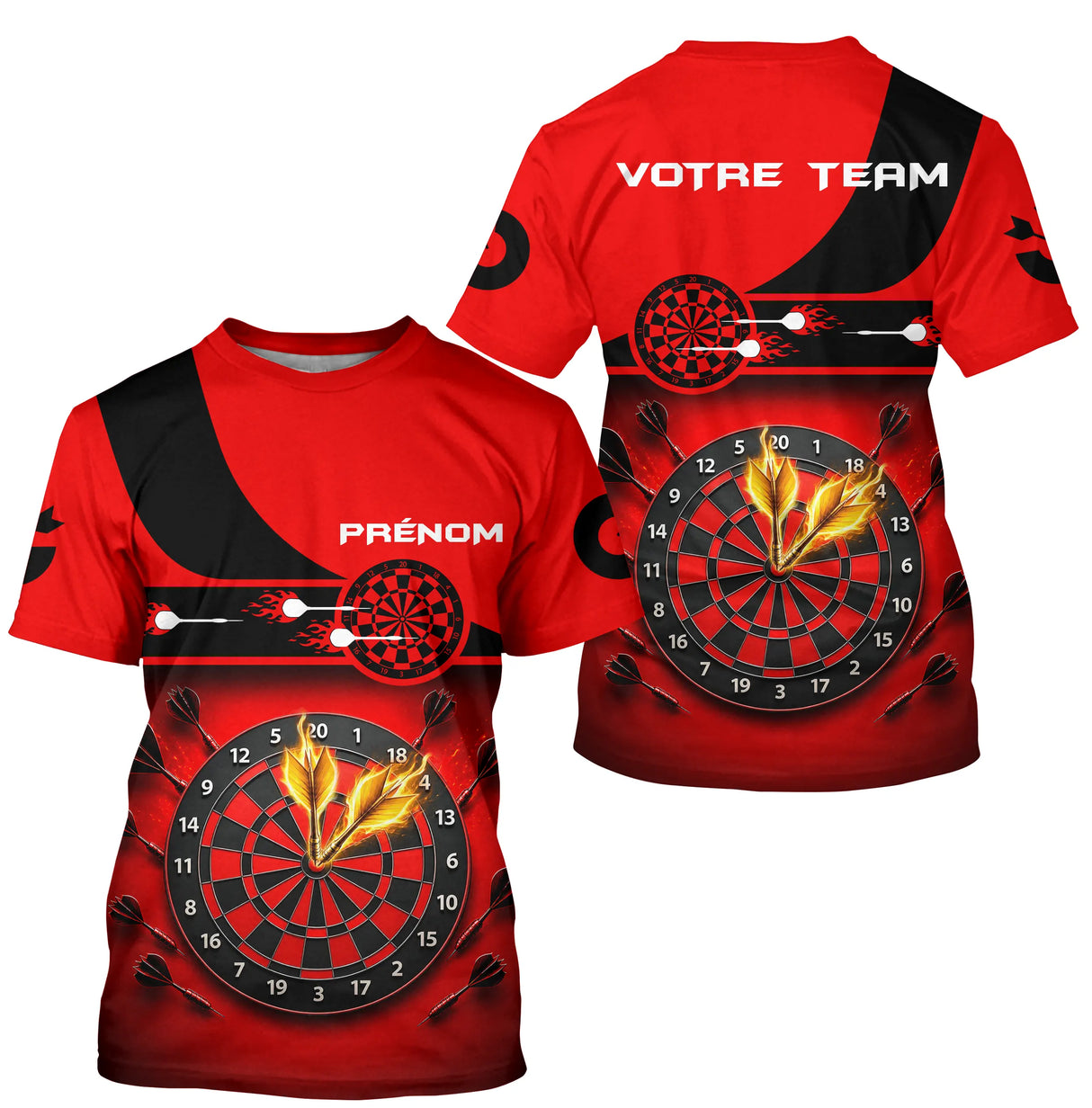 Polo Fléchettes Triple 20 - Impact Rouge & Noir Personnalisé - T-Shirt Homme