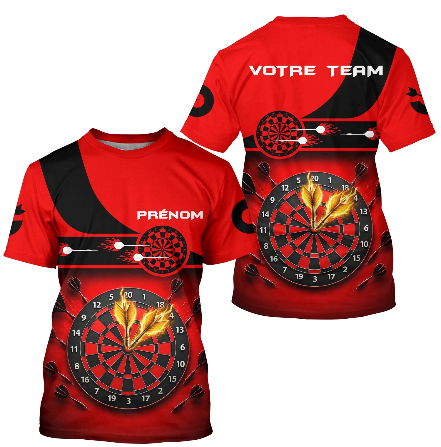 Polo Fléchettes Triple 20 - Impact Rouge & Noir Personnalisé - T-Shirt Homme