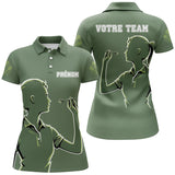 Polo Fléchettes Vert Sauge - Personnalisé Équipe & Prénom - Polo Femme